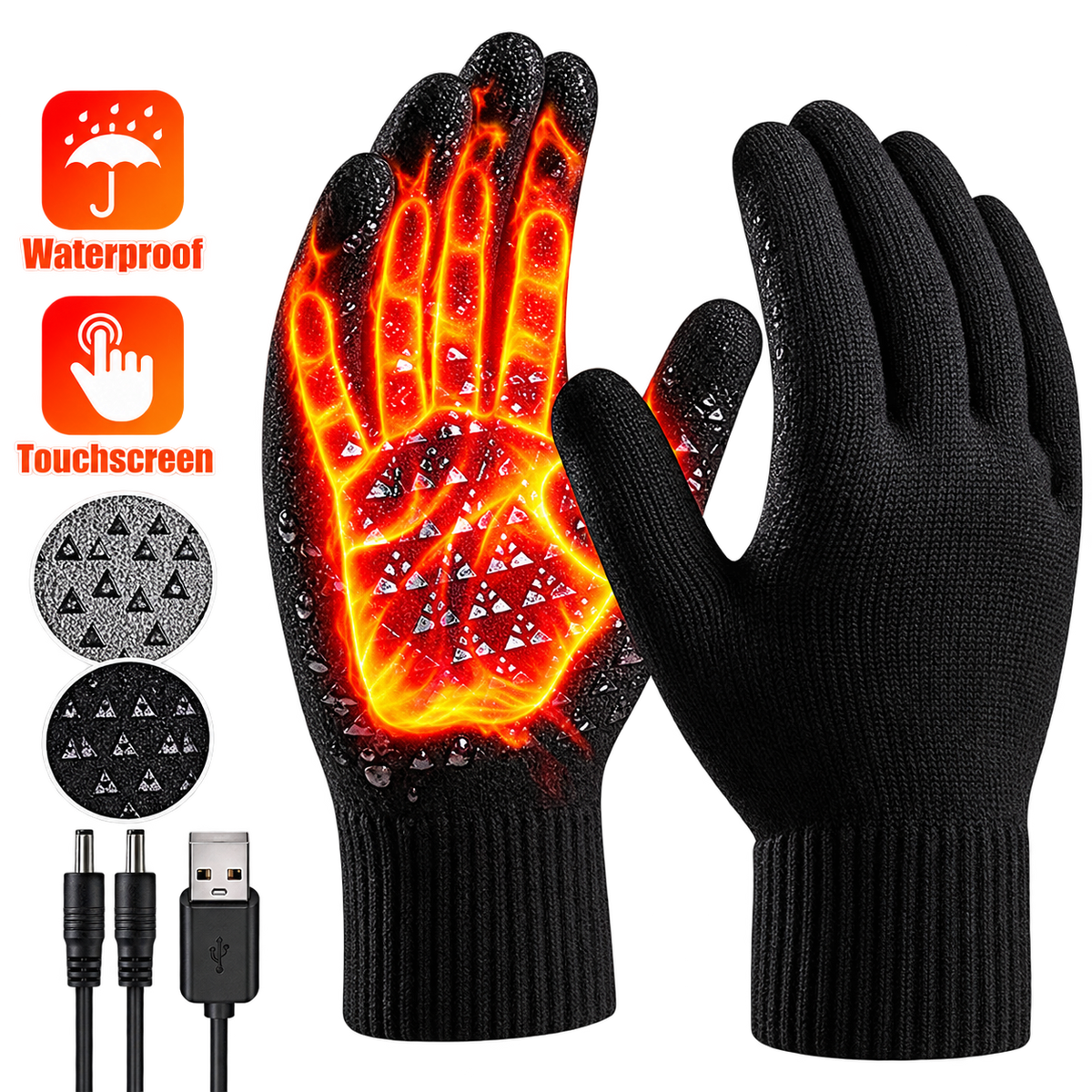 Luvas Aquecidas USB com Função Tátil