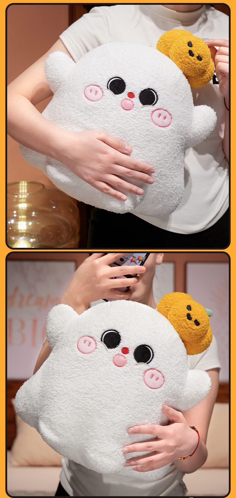 Abóbora de Peluche de Halloween — Almofada Decorativa
