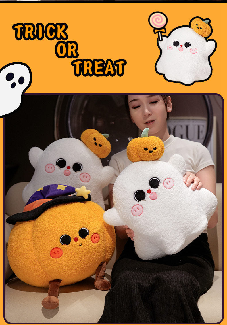 Abóbora de Peluche de Halloween — Almofada Decorativa