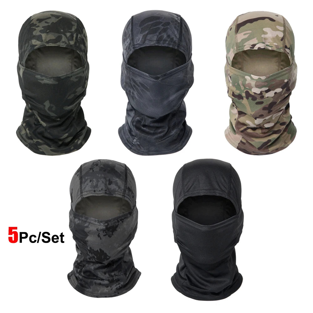 Conjunto de 5 Balaclavas — Estampados de Camuflagem