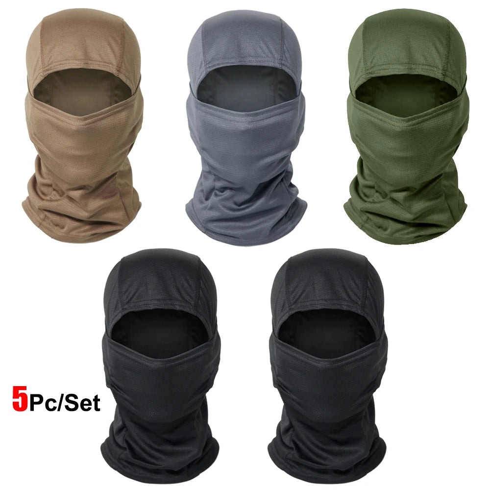 Conjunto de 5 Balaclavas — Estampados de Camuflagem