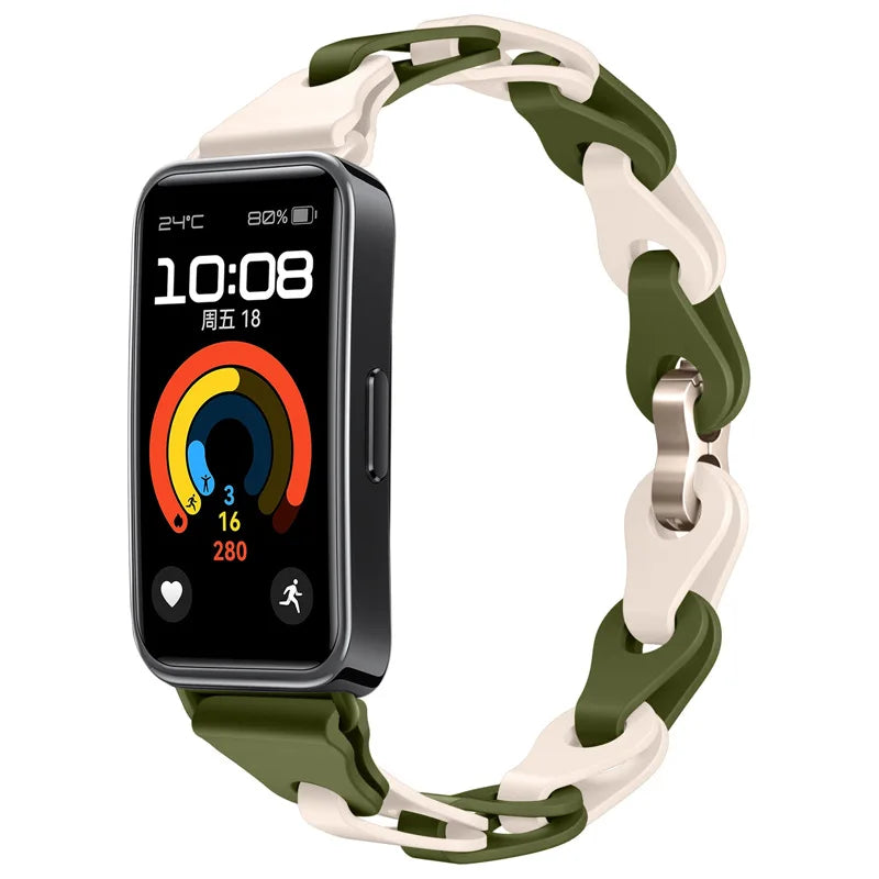 Bracelete de Silicone Compatível com Huawei Band 8 e 9