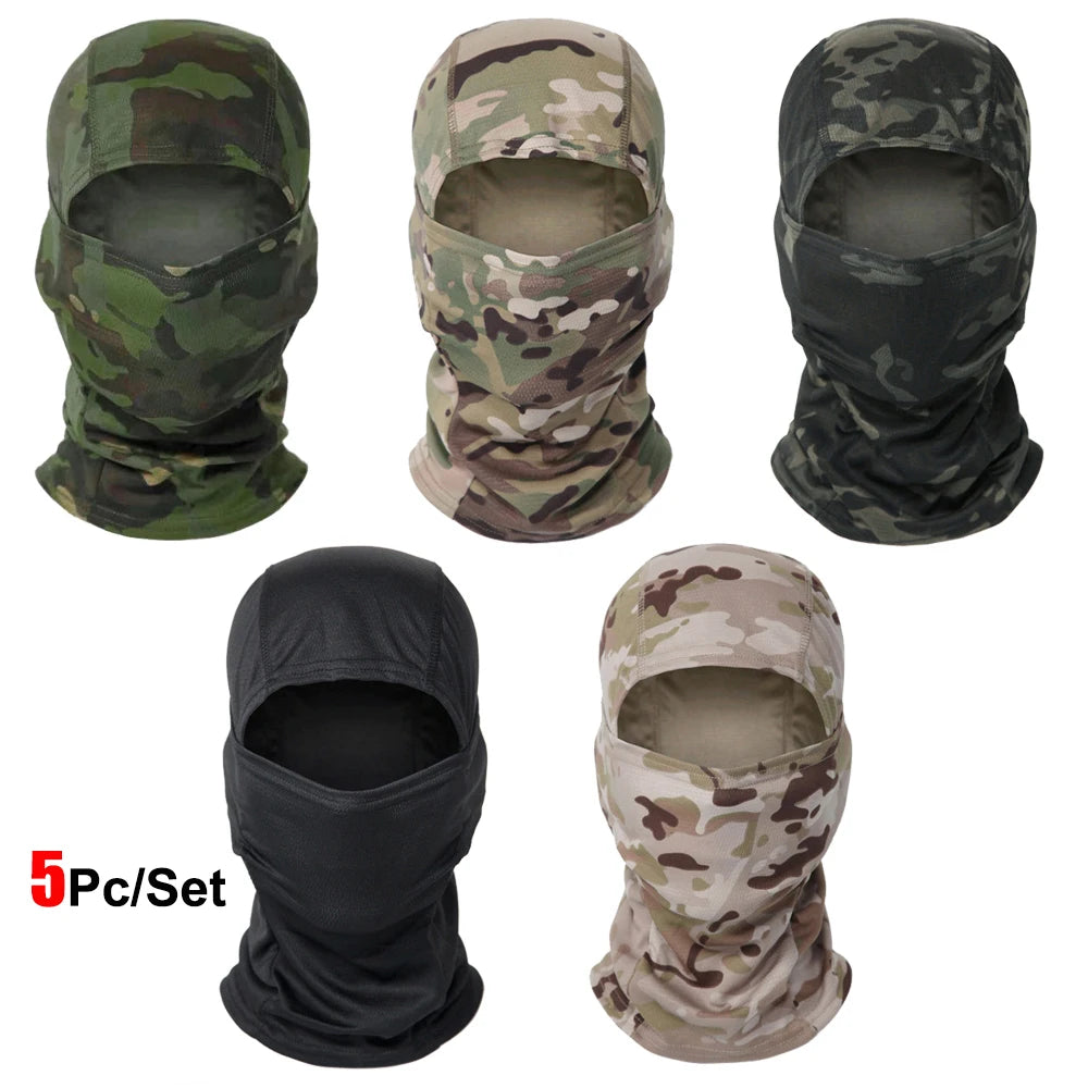 Conjunto de 5 Balaclavas — Estampados de Camuflagem