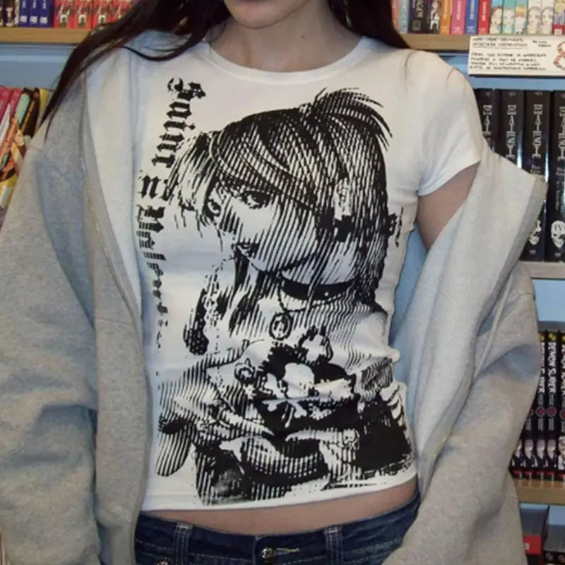 Manga — T-shirt Cropped com Grafismo