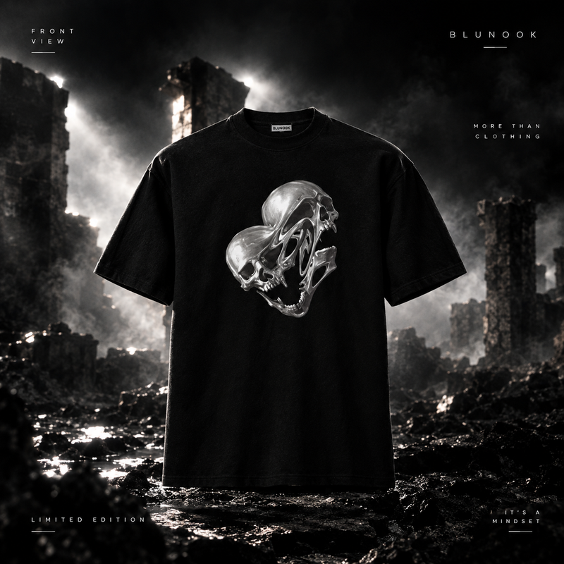 BLUNOOK CHROME SKULL TEE – Dark Streetwear Edition 💀