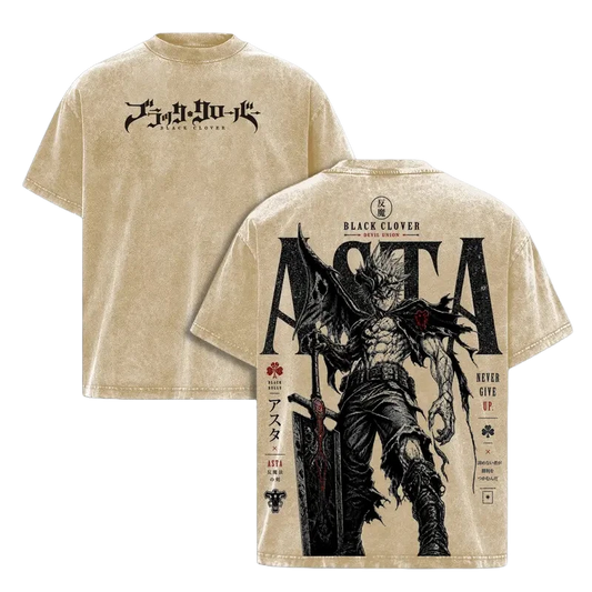 Asta Black Clover — T-shirt Gráfica em Algodão