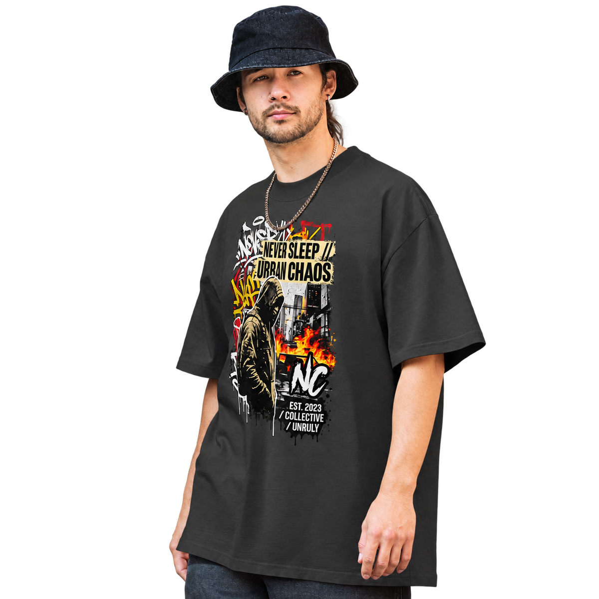 Vista frontal — Faded — T-shirt Oversized BluNook
