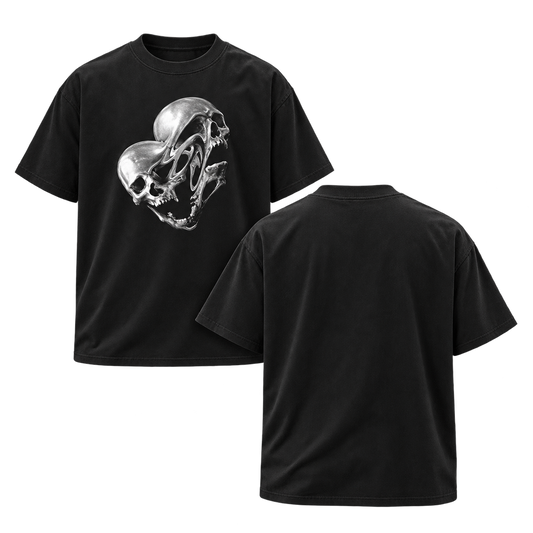 Chrome Skull — T-shirt Preta com Caveira BluNook