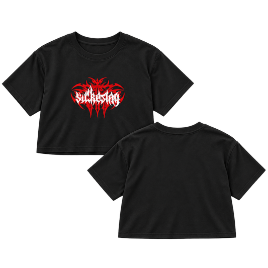 Red Tribal — T-shirt Cropped Preta BluNook