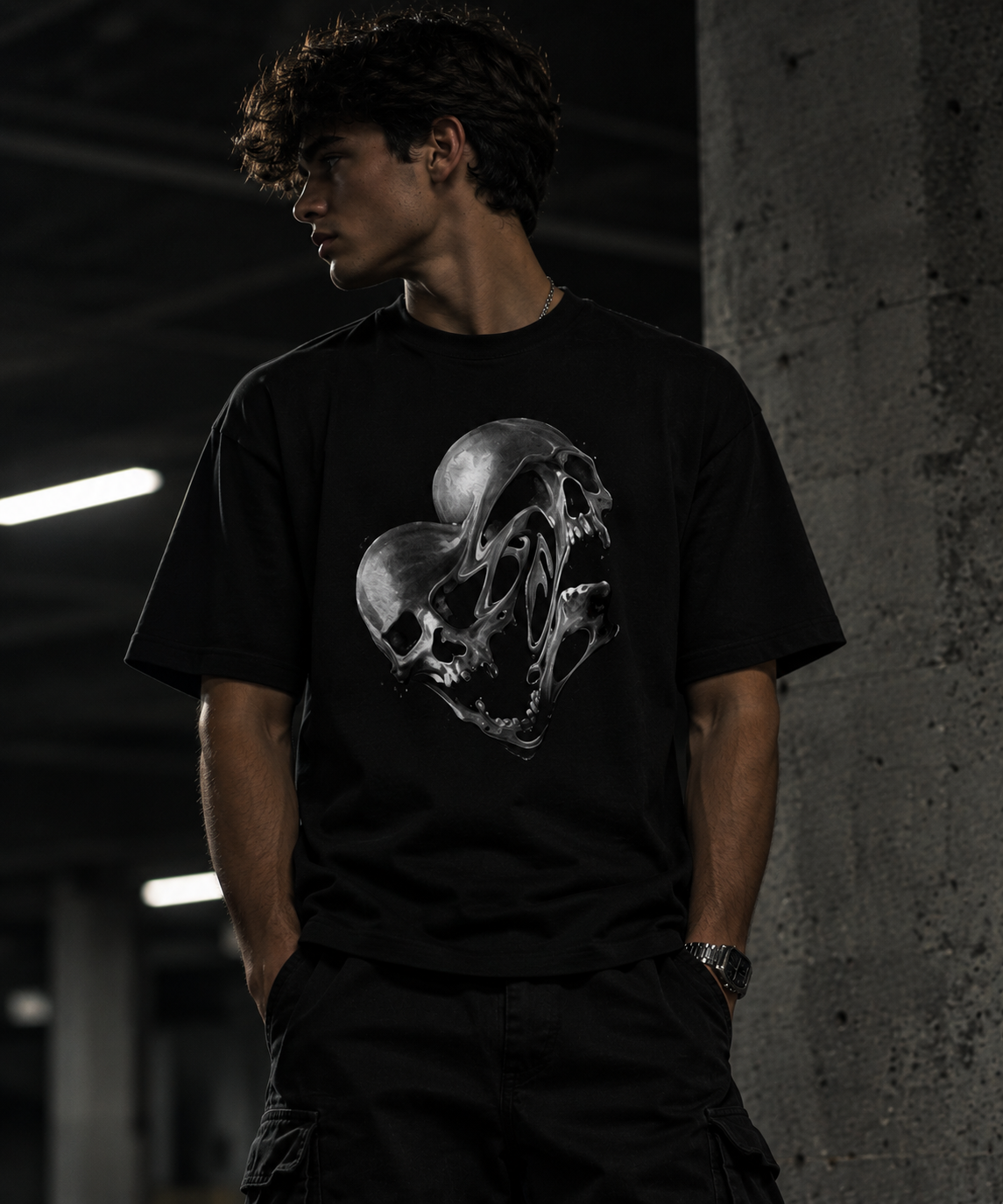 BLUNOOK CHROME SKULL TEE – Dark Streetwear Edition 💀