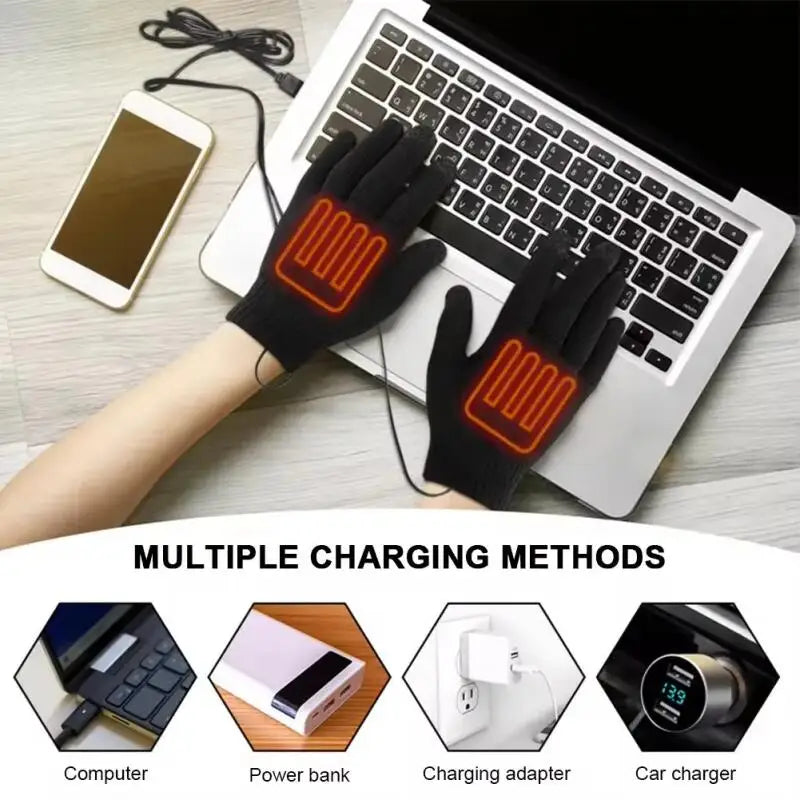 Luvas Aquecidas USB com Função Tátil