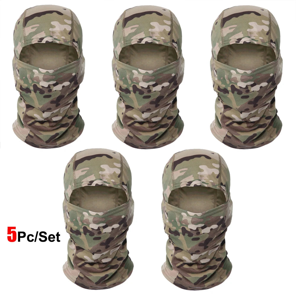 Conjunto de 5 Balaclavas — Estampados de Camuflagem