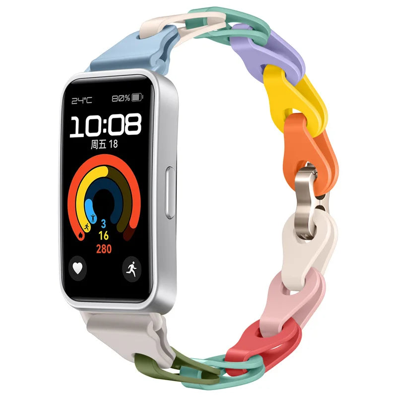 Bracelete de Silicone Compatível com Huawei Band 8 e 9