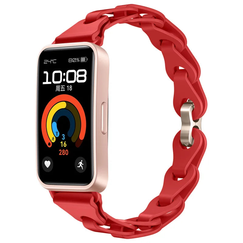 Bracelete de Silicone Compatível com Huawei Band 8 e 9