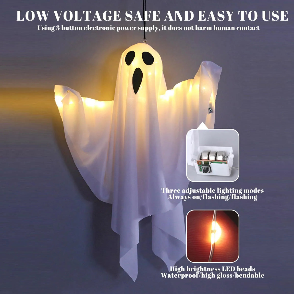 Fantasma Suspenso de Halloween — 50 × 40 cm