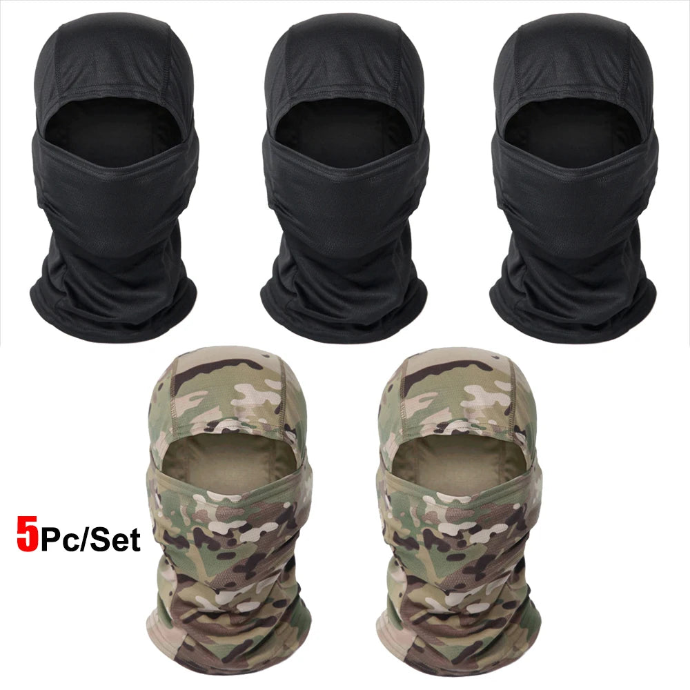 Conjunto de 5 Balaclavas — Estampados de Camuflagem