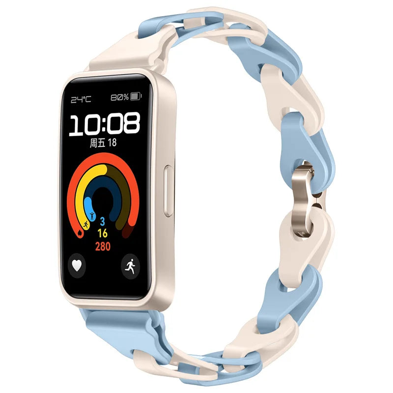 Bracelete de Silicone Compatível com Huawei Band 8 e 9