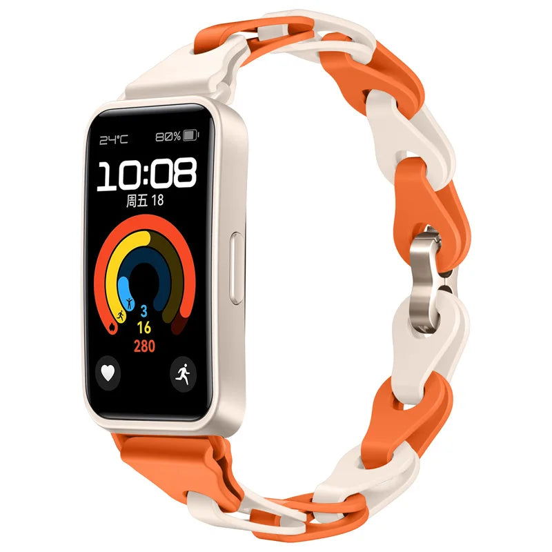 Bracelete de Silicone Compatível com Huawei Band 8 e 9