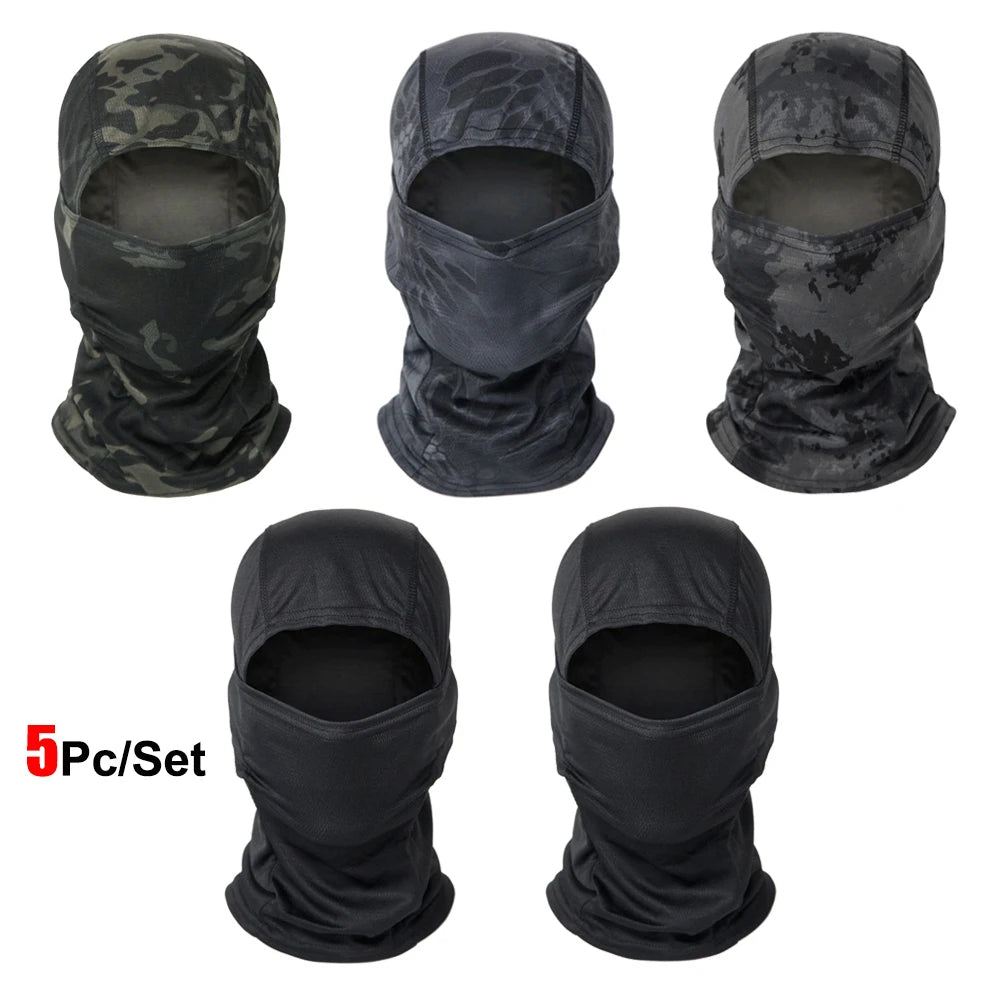 Conjunto de 5 Balaclavas — Estampados de Camuflagem