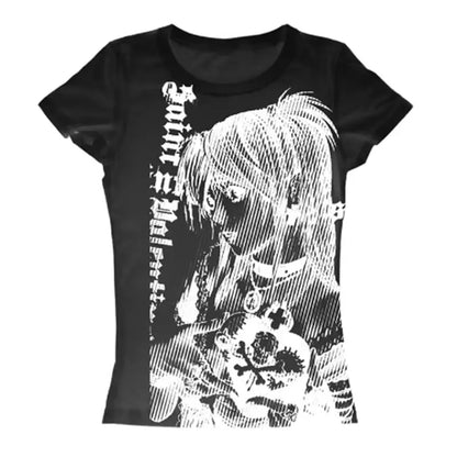 Manga — T-shirt Cropped com Grafismo