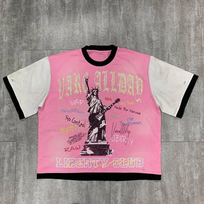 Flash — T-shirt Oversized com Grafismo e Brilhantes
