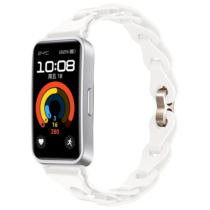 Bracelete de Silicone Compatível com Huawei Band 8 e 9