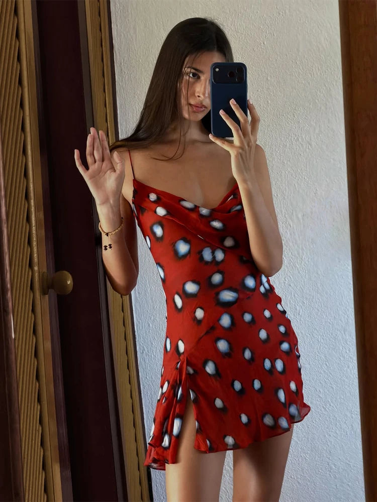 Vestido Longo de Alças com Estampado