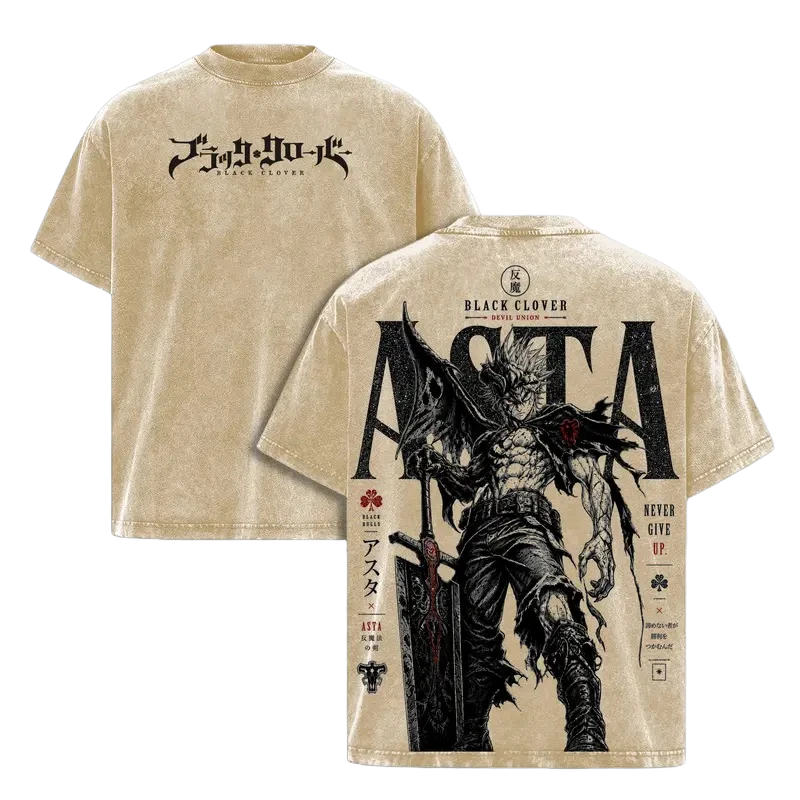 Asta Black Clover — T-shirt Gráfica em Algodão