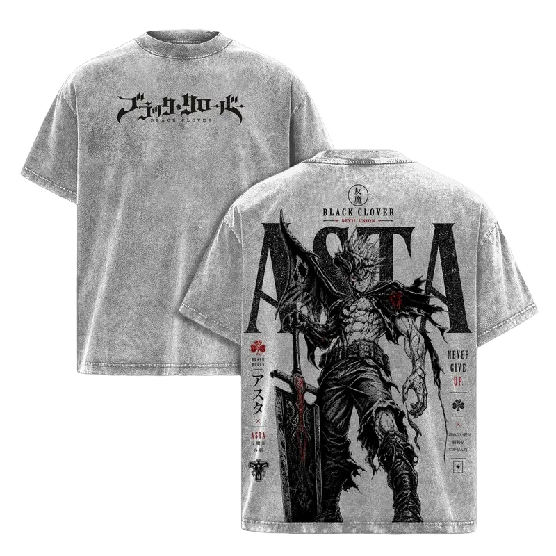 Asta Black Clover — T-shirt Gráfica em Algodão