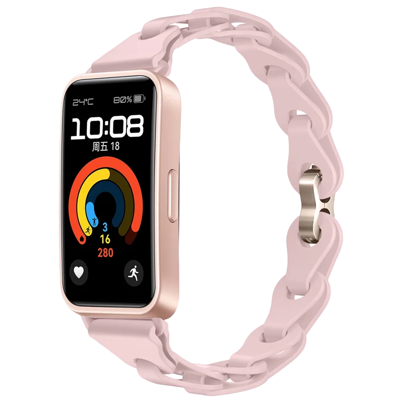 Bracelete de Silicone Compatível com Huawei Band 8 e 9