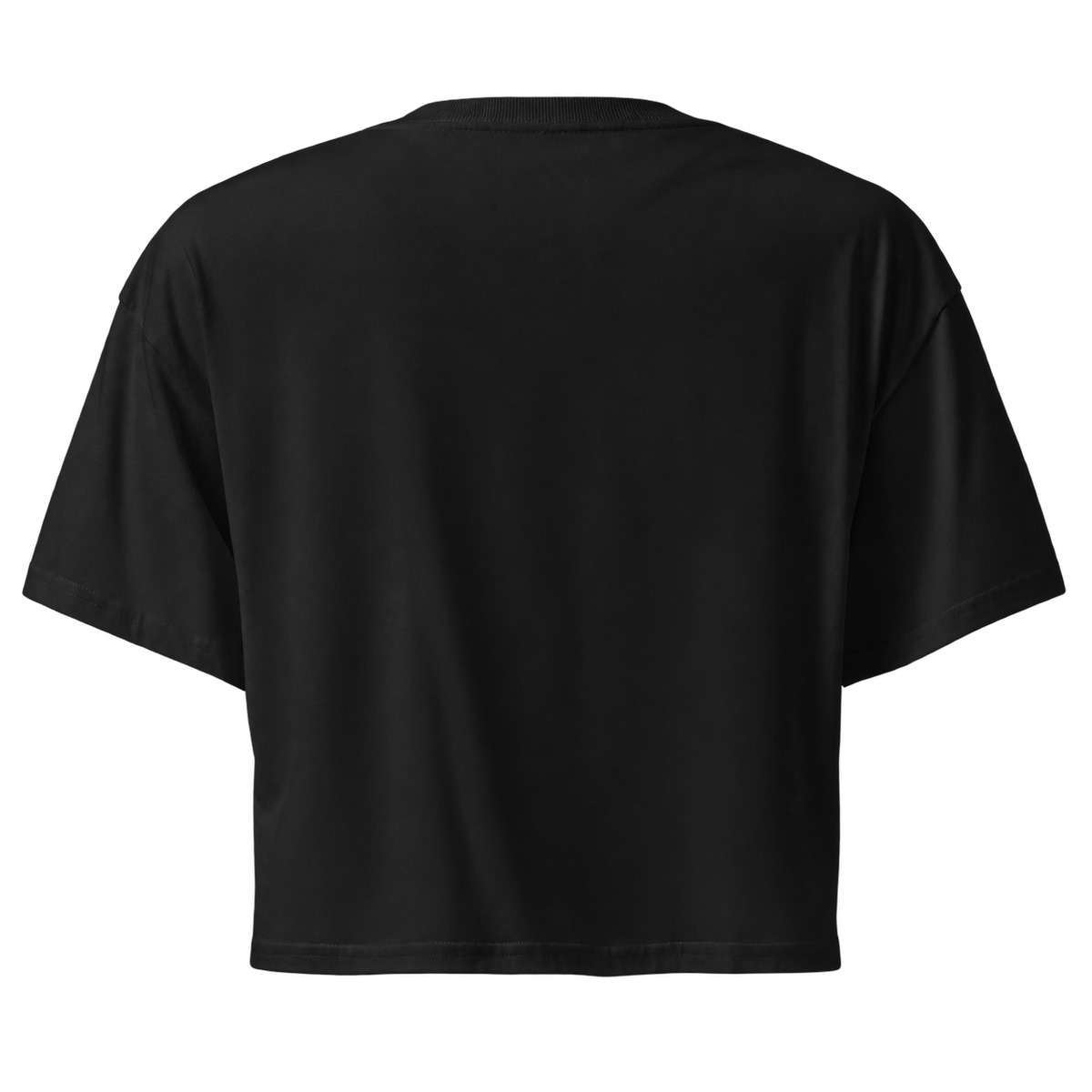 Vista de costas — Red Tribal — T-shirt Cropped Preta BluNook