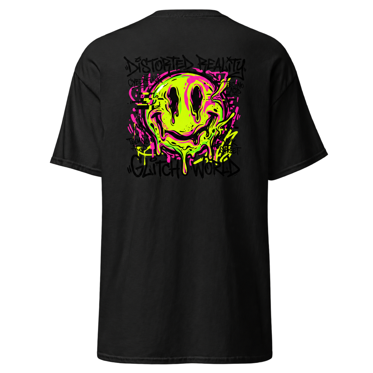 Vista de costas — Glitch World — T-shirt Unissexo BluNook