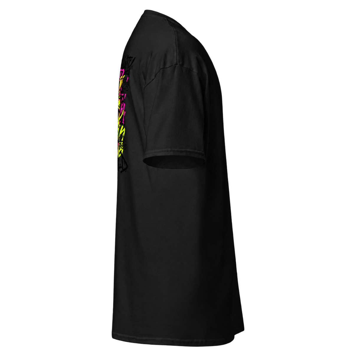 Vista lateral direita — Glitch World — T-shirt Unissexo BluNook