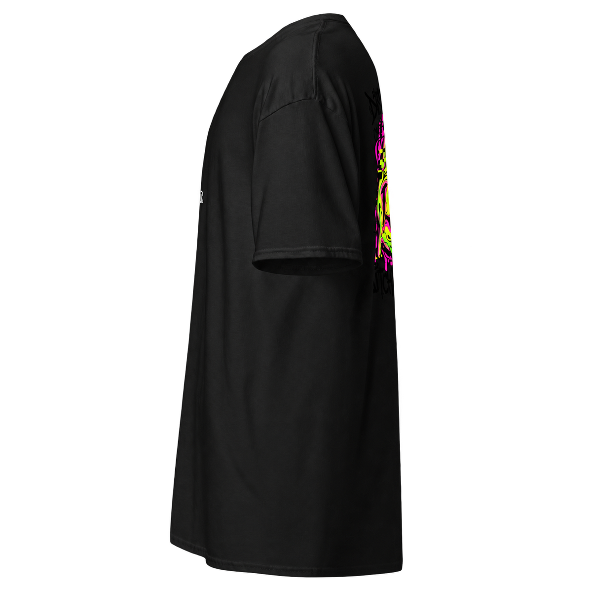 Vista lateral esquerda — Glitch World — T-shirt Unissexo BluNook