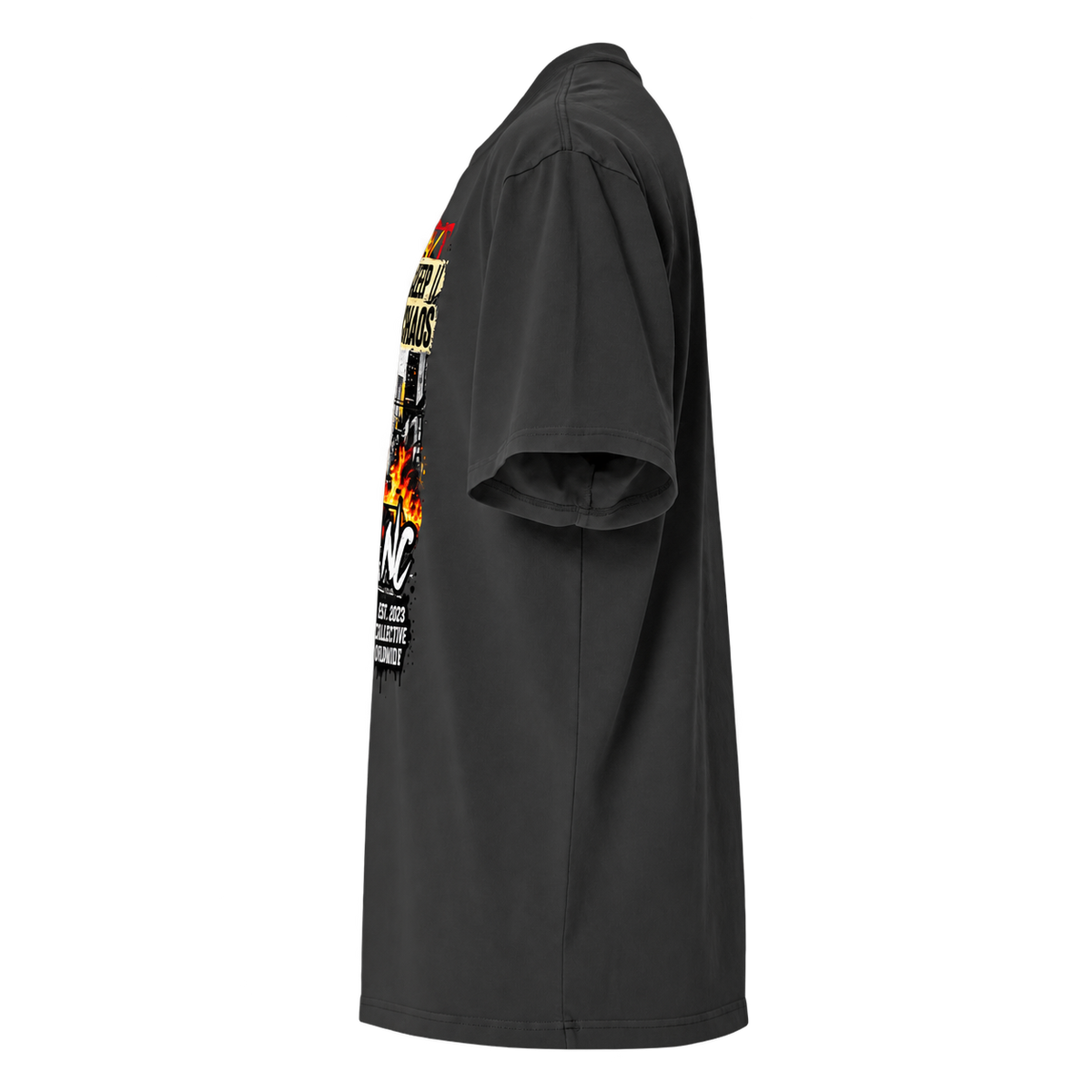 Vista lateral esquerda — Faded — T-shirt Oversized BluNook