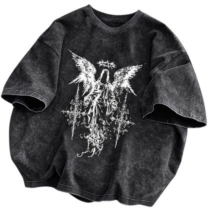 Dark Angel — T-shirt Oversized em Algodão — fotografia principal sem fundo