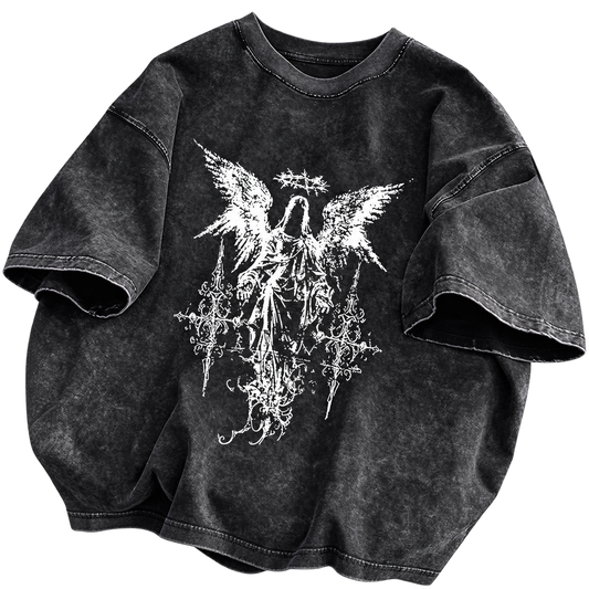 Dark Angel — T-shirt Oversized em Algodão — fotografia principal sem fundo