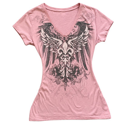 Dark Wings — T-shirt com Decote em V — fotografia principal sem fundo